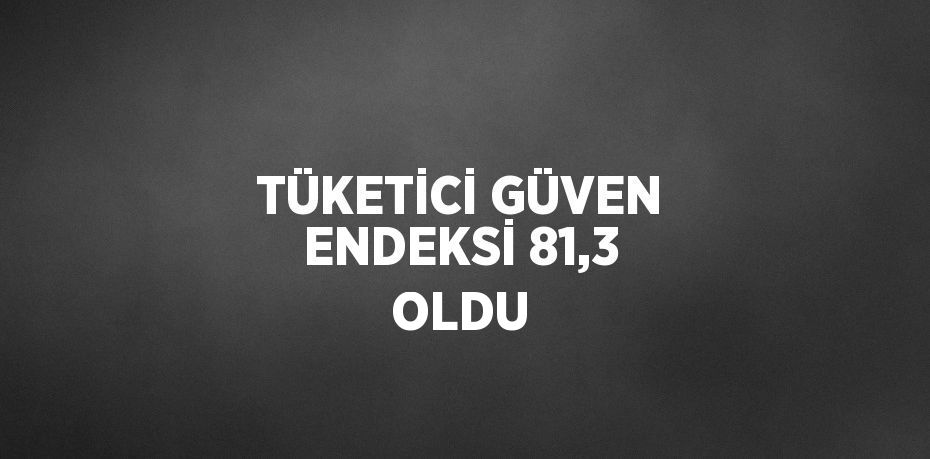 TÜKETİCİ GÜVEN ENDEKSİ 81,3 OLDU