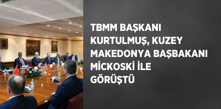 TBMM BAŞKANI KURTULMUŞ, KUZEY MAKEDONYA BAŞBAKANI MİCKOSKİ İLE GÖRÜŞTÜ