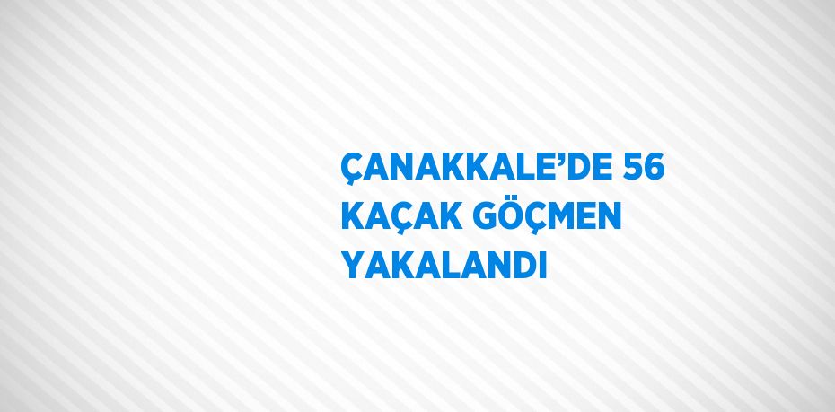 ÇANAKKALE’DE 56 KAÇAK GÖÇMEN YAKALANDI