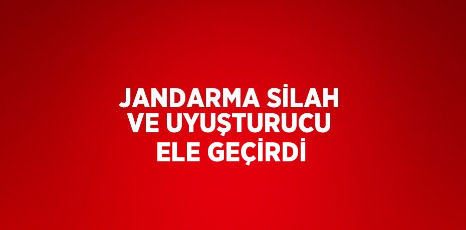 JANDARMA SİLAH VE UYUŞTURUCU ELE GEÇİRDİ