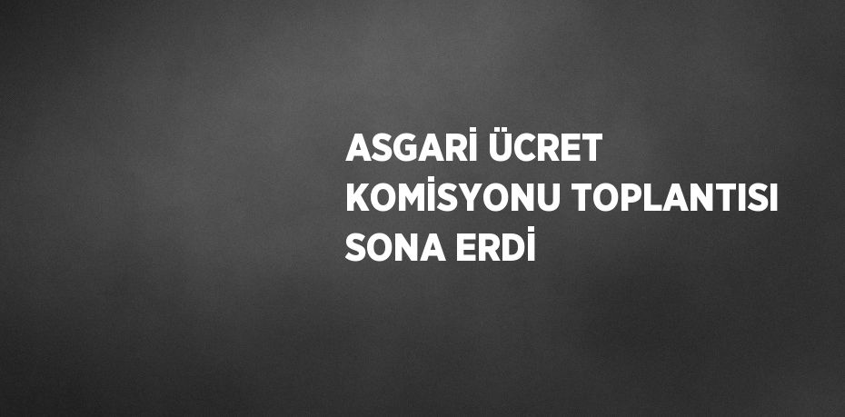 ASGARİ ÜCRET KOMİSYONU TOPLANTISI SONA ERDİ