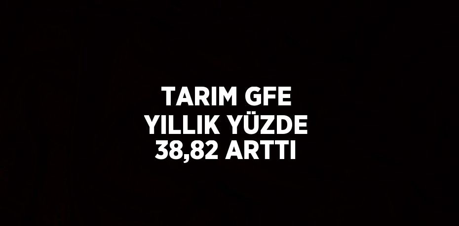 TARIM GFE YILLIK YÜZDE 38,82 ARTTI