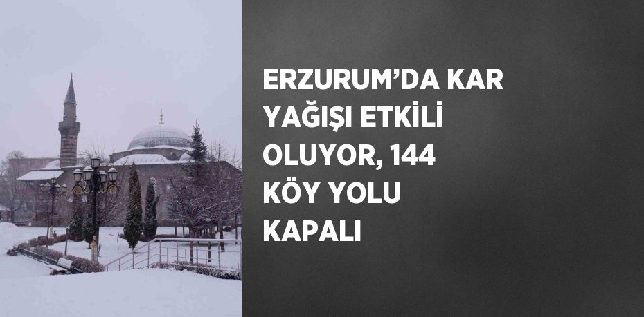 ERZURUM’DA KAR YAĞIŞI ETKİLİ OLUYOR, 144 KÖY YOLU KAPALI