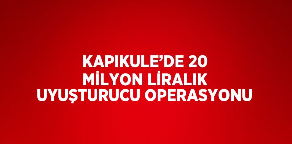 KAPIKULE’DE 20 MİLYON LİRALIK UYUŞTURUCU OPERASYONU