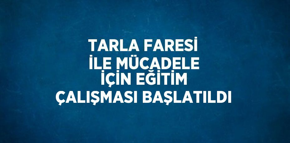 TARLA FARESİ İLE MÜCADELE İÇİN EĞİTİM ÇALIŞMASI BAŞLATILDI