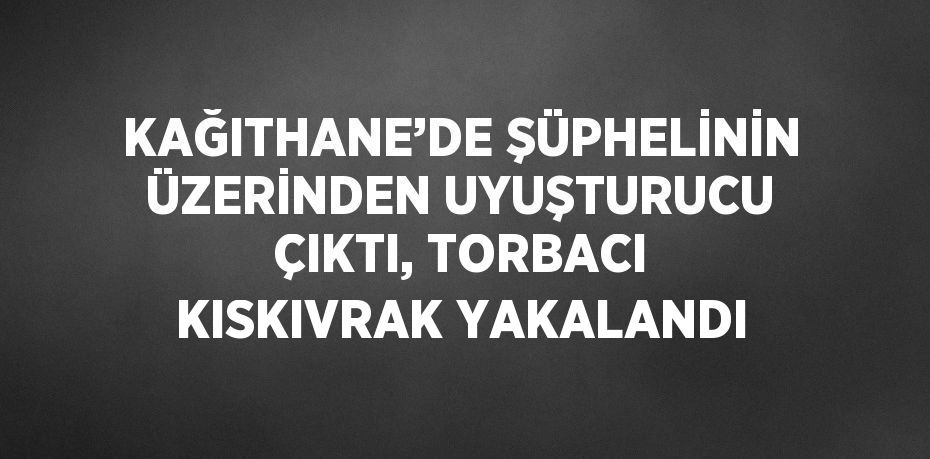 KAĞITHANE’DE ŞÜPHELİNİN ÜZERİNDEN UYUŞTURUCU ÇIKTI, TORBACI KISKIVRAK YAKALANDI