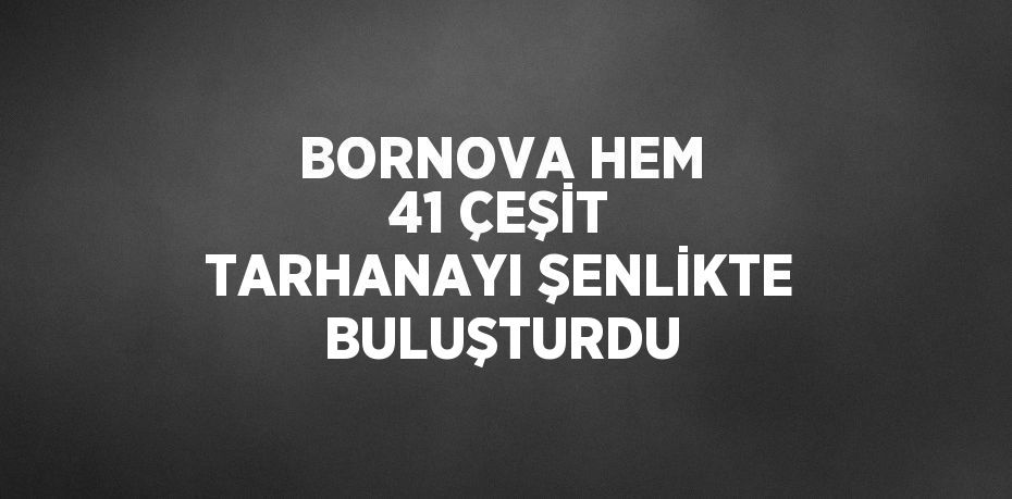 BORNOVA HEM 41 ÇEŞİT TARHANAYI ŞENLİKTE BULUŞTURDU