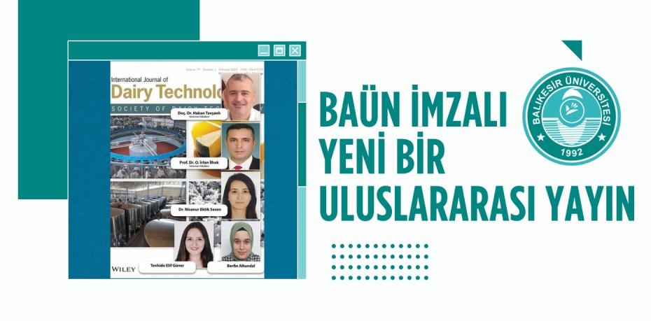 BAÜN İMZALI YENİ BİR ULUSLARARASI YAYIN