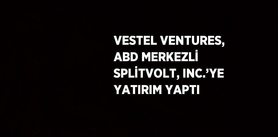 VESTEL VENTURES, ABD MERKEZLİ SPLİTVOLT, INC.’YE YATIRIM YAPTI
