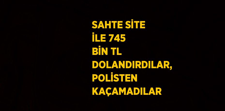 SAHTE SİTE İLE 745 BİN TL DOLANDIRDILAR, POLİSTEN KAÇAMADILAR