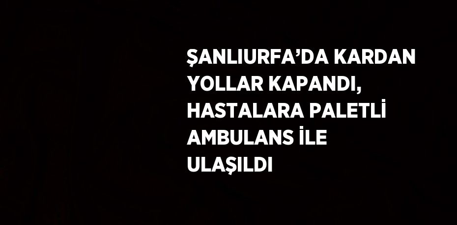 ŞANLIURFA’DA KARDAN YOLLAR KAPANDI, HASTALARA PALETLİ AMBULANS İLE ULAŞILDI