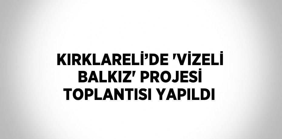 KIRKLARELİ’DE 'VİZELİ BALKIZ' PROJESİ TOPLANTISI YAPILDI