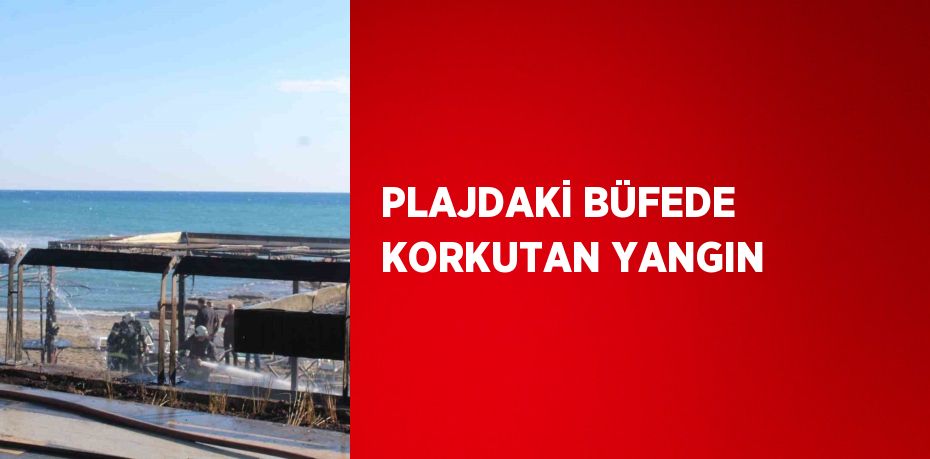 PLAJDAKİ BÜFEDE KORKUTAN YANGIN