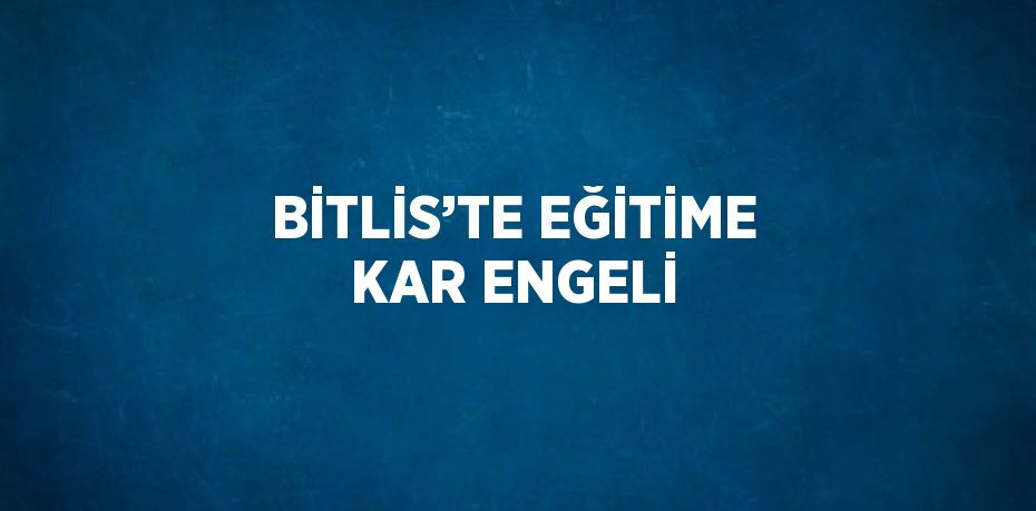 BİTLİS’TE EĞİTİME KAR ENGELİ