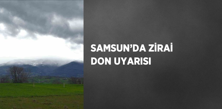 SAMSUN’DA ZİRAİ DON UYARISI