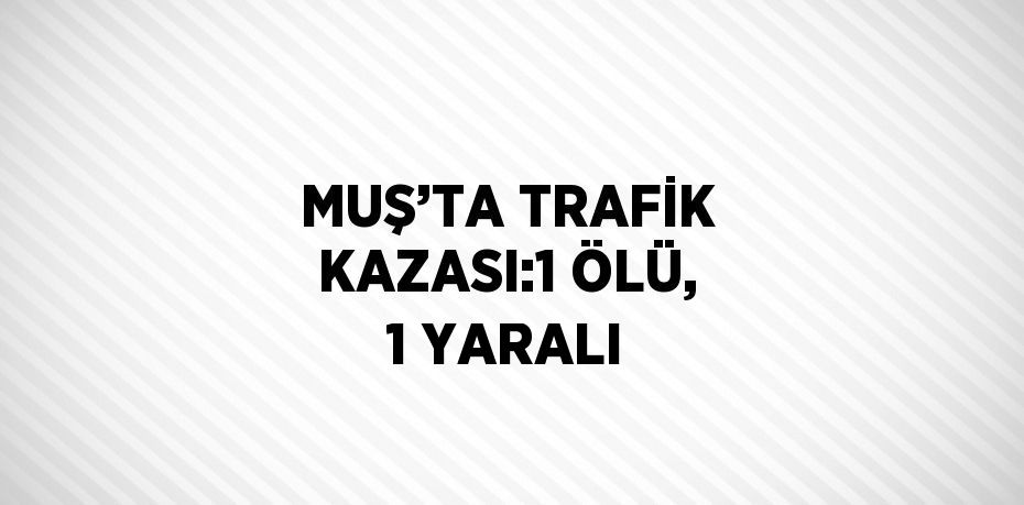 MUŞ’TA TRAFİK KAZASI:1 ÖLÜ, 1 YARALI