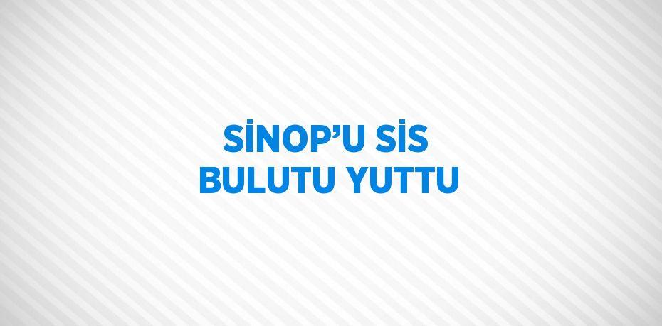 SİNOP’U SİS BULUTU YUTTU