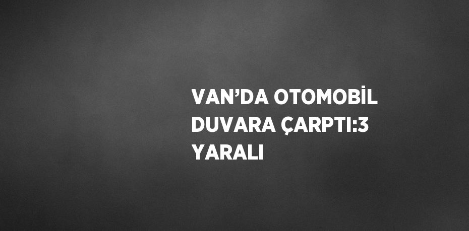 VAN’DA OTOMOBİL DUVARA ÇARPTI:3 YARALI