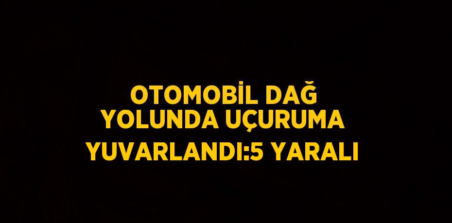 OTOMOBİL DAĞ YOLUNDA UÇURUMA YUVARLANDI:5 YARALI
