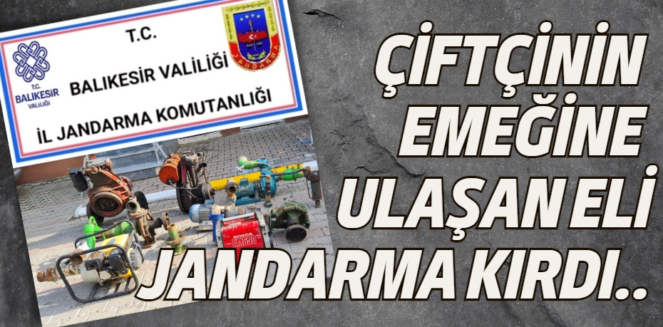 ÇİFTÇİNİN EMEĞİNE ULAŞAN ELİ JANDARMA KIRDI..