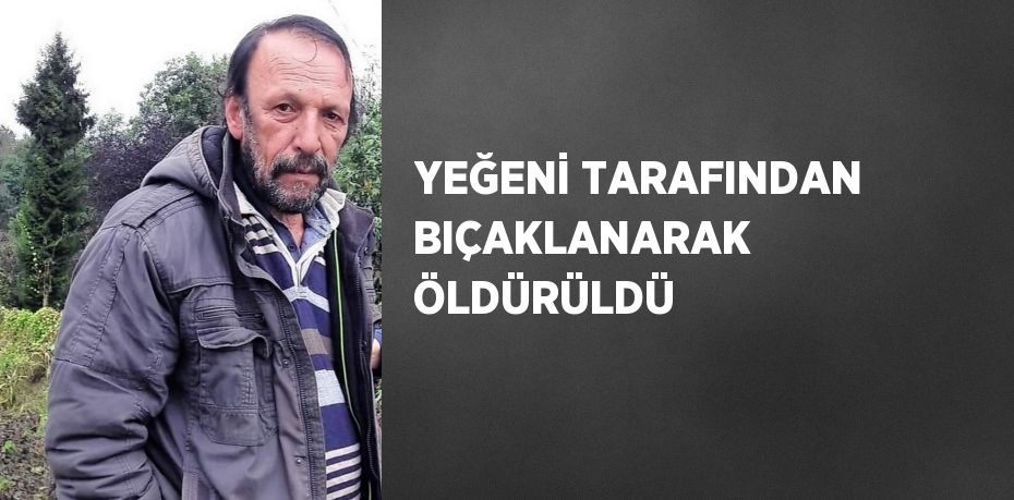 YEĞENİ TARAFINDAN BIÇAKLANARAK ÖLDÜRÜLDÜ