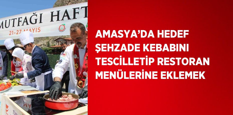 AMASYA’DA HEDEF ŞEHZADE KEBABINI TESCİLLETİP RESTORAN MENÜLERİNE EKLEMEK