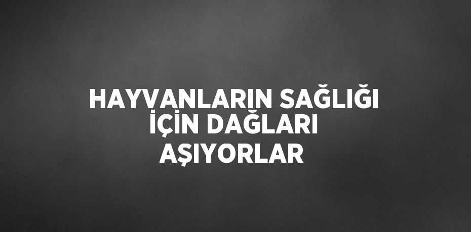 HAYVANLARIN SAĞLIĞI İÇİN DAĞLARI AŞIYORLAR