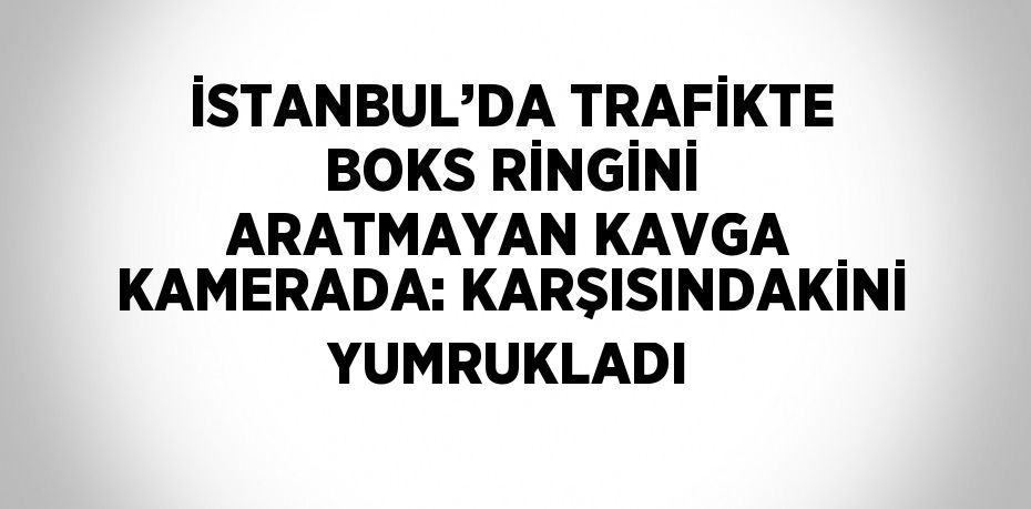 İSTANBUL’DA TRAFİKTE BOKS RİNGİNİ ARATMAYAN KAVGA KAMERADA: KARŞISINDAKİNİ YUMRUKLADI