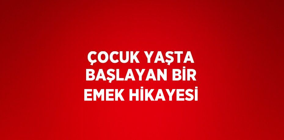 ÇOCUK YAŞTA BAŞLAYAN BİR EMEK HİKAYESİ