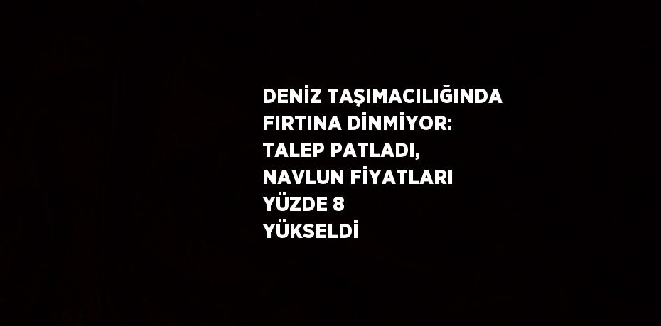 DENİZ TAŞIMACILIĞINDA FIRTINA DİNMİYOR: TALEP PATLADI, NAVLUN FİYATLARI YÜZDE 8 YÜKSELDİ