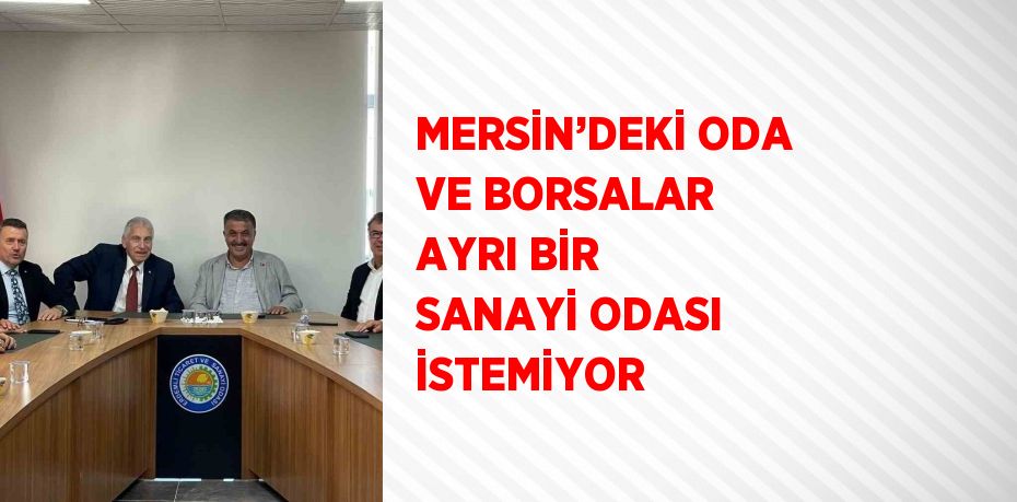 MERSİN’DEKİ ODA VE BORSALAR AYRI BİR SANAYİ ODASI İSTEMİYOR