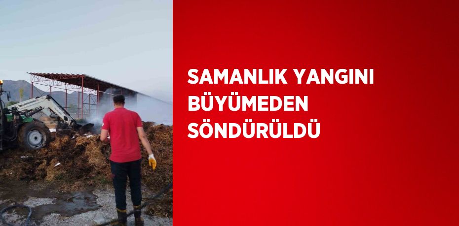 SAMANLIK YANGINI BÜYÜMEDEN SÖNDÜRÜLDÜ