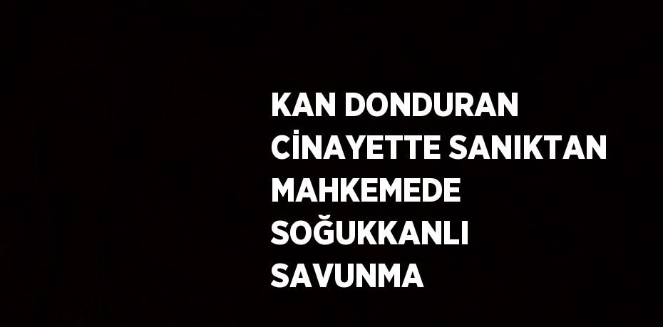 KAN DONDURAN CİNAYETTE SANIKTAN MAHKEMEDE SOĞUKKANLI SAVUNMA