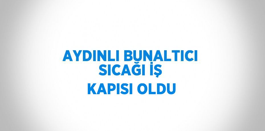 AYDINLI BUNALTICI SICAĞI İŞ KAPISI OLDU