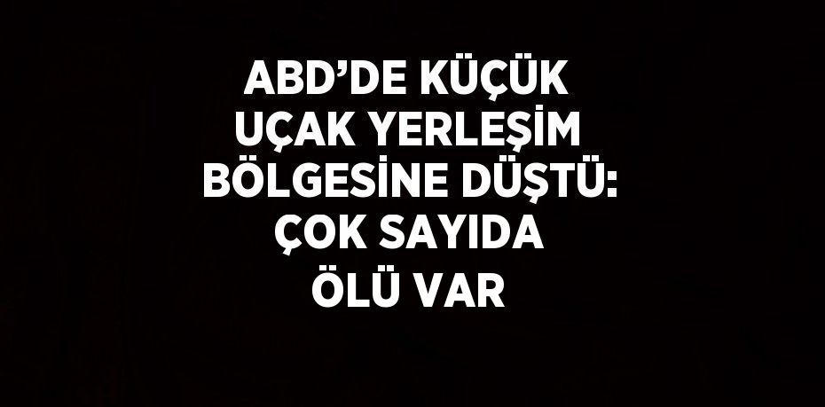 ABD’DE KÜÇÜK UÇAK YERLEŞİM BÖLGESİNE DÜŞTÜ: ÇOK SAYIDA ÖLÜ VAR