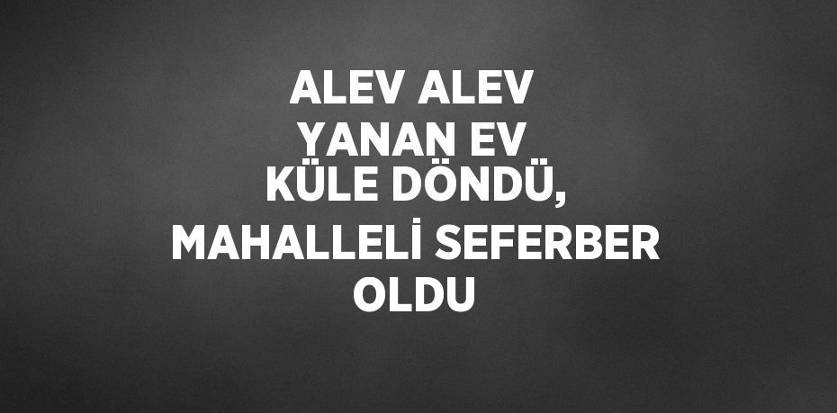 ALEV ALEV YANAN EV KÜLE DÖNDÜ, MAHALLELİ SEFERBER OLDU