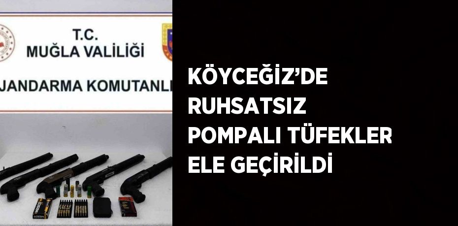 KÖYCEĞİZ’DE RUHSATSIZ POMPALI TÜFEKLER ELE GEÇİRİLDİ