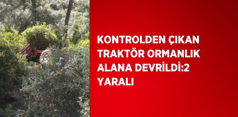 KONTROLDEN ÇIKAN TRAKTÖR ORMANLIK ALANA DEVRİLDİ:2 YARALI