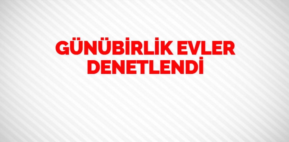 GÜNÜBİRLİK EVLER DENETLENDİ