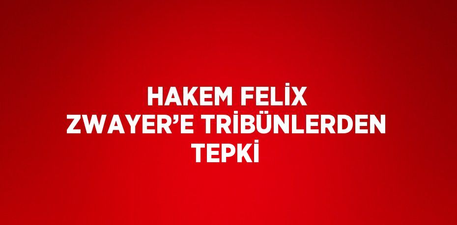 HAKEM FELİX ZWAYER’E TRİBÜNLERDEN TEPKİ