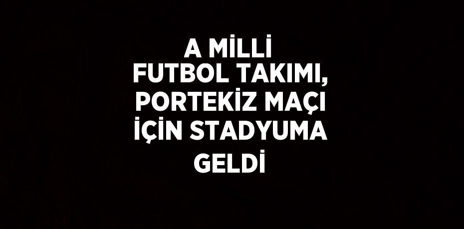 A MİLLİ FUTBOL TAKIMI, PORTEKİZ MAÇI İÇİN STADYUMA GELDİ