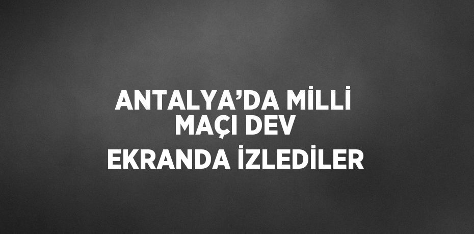 ANTALYA’DA MİLLİ MAÇI DEV EKRANDA İZLEDİLER