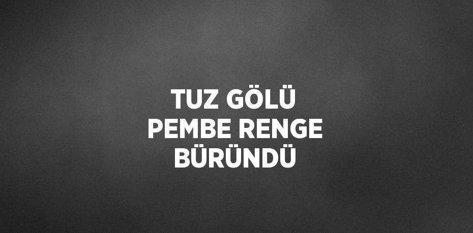 TUZ GÖLÜ PEMBE RENGE BÜRÜNDÜ