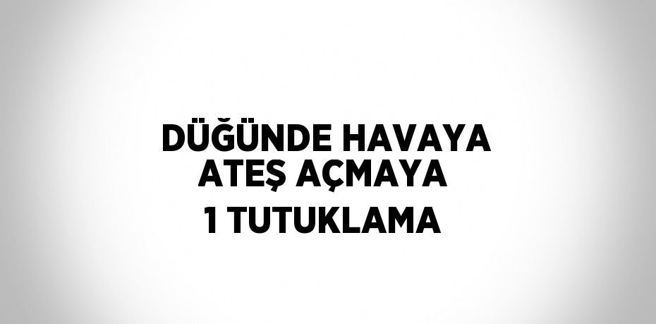 DÜĞÜNDE HAVAYA ATEŞ AÇMAYA 1 TUTUKLAMA