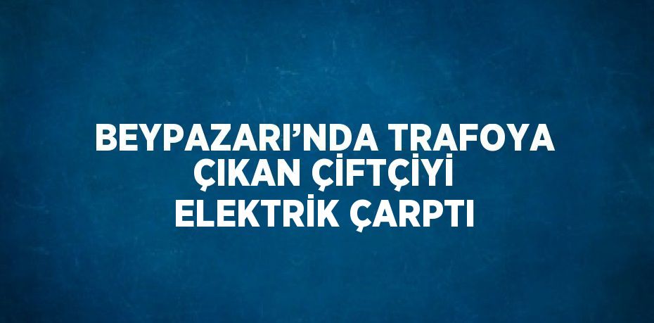 BEYPAZARI’NDA TRAFOYA ÇIKAN ÇİFTÇİYİ ELEKTRİK ÇARPTI