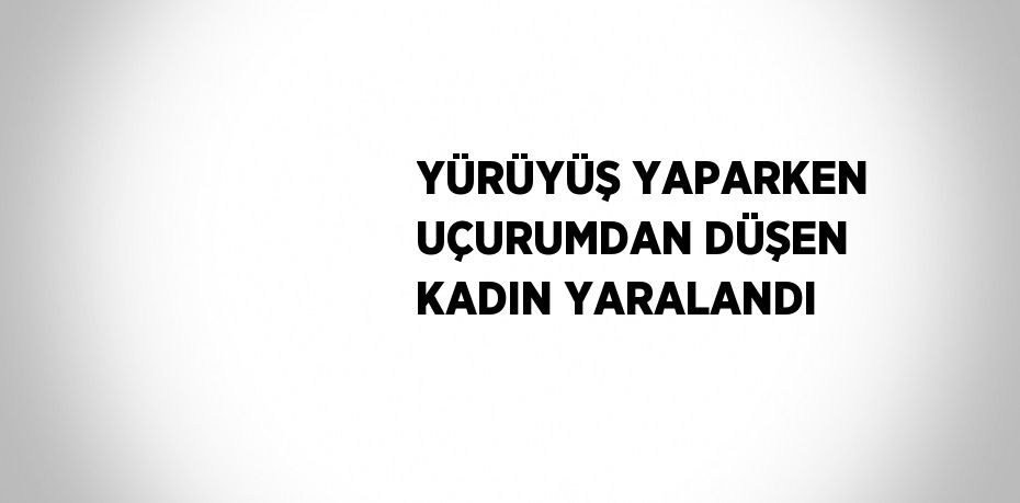 YÜRÜYÜŞ YAPARKEN UÇURUMDAN DÜŞEN KADIN YARALANDI