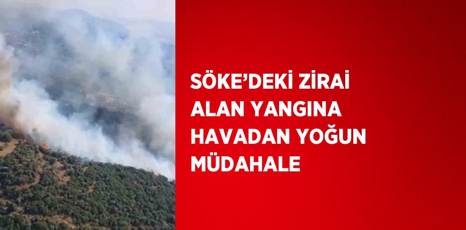 SÖKE’DEKİ ZİRAİ ALAN YANGINA HAVADAN YOĞUN MÜDAHALE