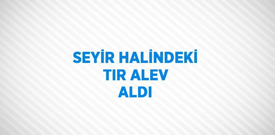 SEYİR HALİNDEKİ TIR ALEV ALDI