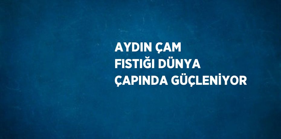 AYDIN ÇAM FISTIĞI DÜNYA ÇAPINDA GÜÇLENİYOR