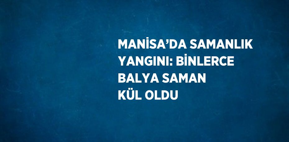 MANİSA’DA SAMANLIK YANGINI: BİNLERCE BALYA SAMAN KÜL OLDU